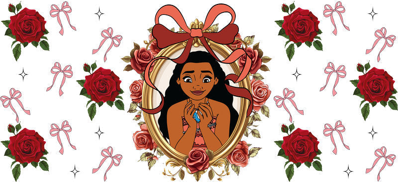 Disney Moana Rose UV DTF Cup Decal Design for 16oz Libbey Glass KA-7382