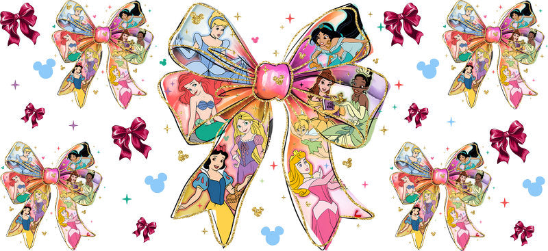 Disney Butterfly Princess UV DTF Cup Decal Design for 16oz Libbey Glass KA-7388