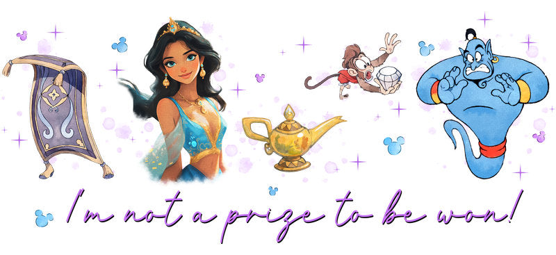 Disney Jasmine Princess UV DTF Tumbler Wrap Design for 16oz Libbey Glass KA-7390