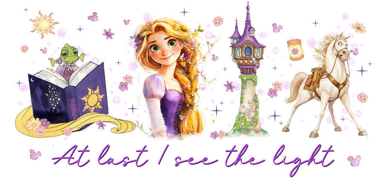 Disney Rapunzel Princess UV DTF Cup Decal Design for 16oz Libbey Glass KA-7391