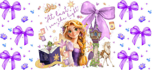 Disney Rapunzel Princess UV DTF Cup Wrap Design for 16oz Libbey Glass KA-7404