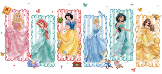 Disney Princess Stamp Collection UV DTF Cup Wrap Design for 16oz Libbey Glass KA-7410