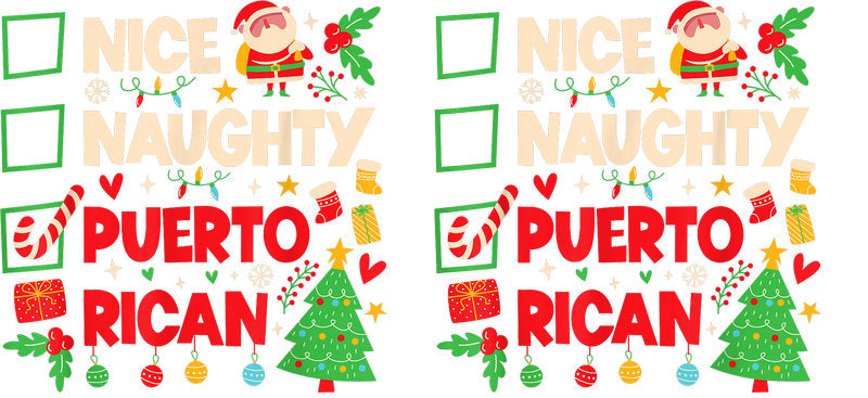 Puerto Rican Checklist UV DTF Cup Wrap Design for 16oz Libbey Glass KA-7417