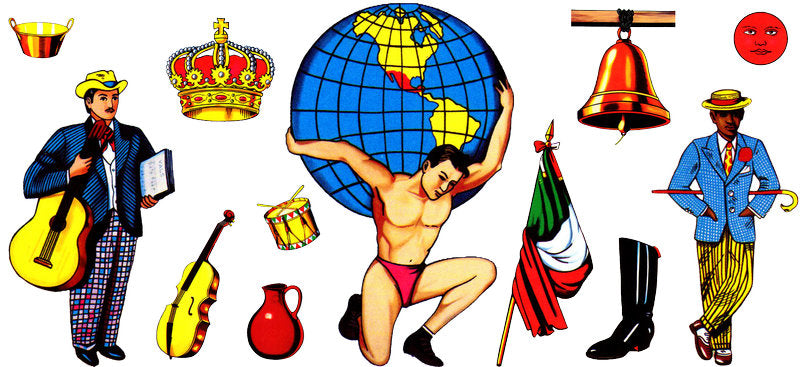Latin Loteria Globe UV DTF Cup Wrap Design for 16oz Libbey Glass KA-7451
