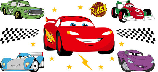 Disney Lightning McQueen UV DTF Cup Wrap Design for 16oz Libbey Glass KA-7458