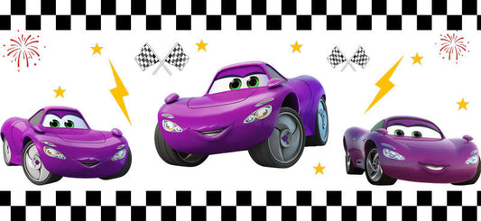 Disney Cars Purple Racing UV DTF Cup Wrap Design for 16oz Libbey Glass KA-7465