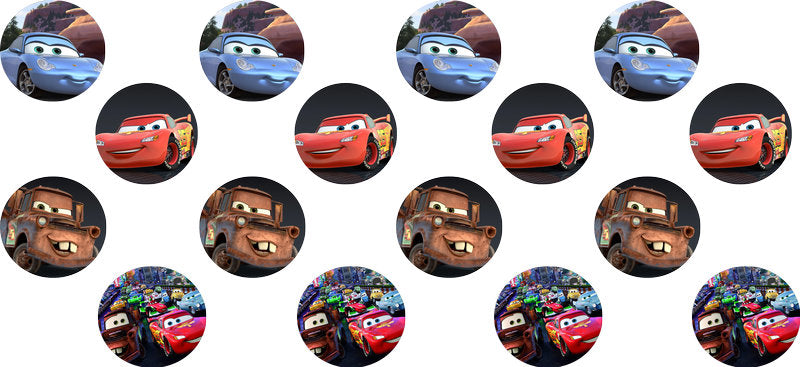 Disney Cars Badge UV DTF Cup Wrap Design for 16oz Libbey Glass KA-7468
