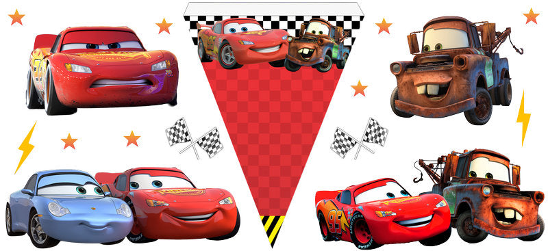 Disney Cars Triangle Racing UV DTF Cup Wrap Design for 16oz Libbey Glass KA-7482
