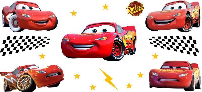 Disney Lightning McQueen Racing UV DTF Cup Wrap Design for 16oz Libbey Glass KA-7488