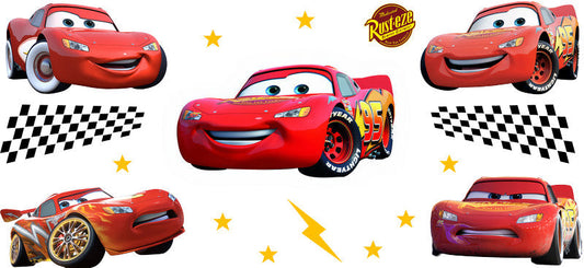 Disney Lightning McQueen Racing UV DTF Cup Wrap Design for 16oz Libbey Glass KA-7488