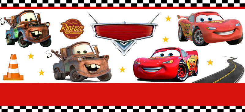 Disney Cars Racing Road UV DTF Cup Wrap Design for 16oz Libbey Glass KA-7493
