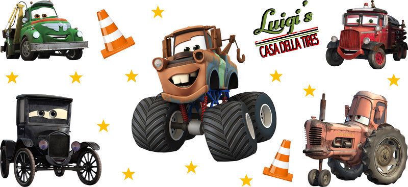 Disney Mater Tow Truck UV DTF Cup Wrap Design for 16oz Libbey Glass KA-7497