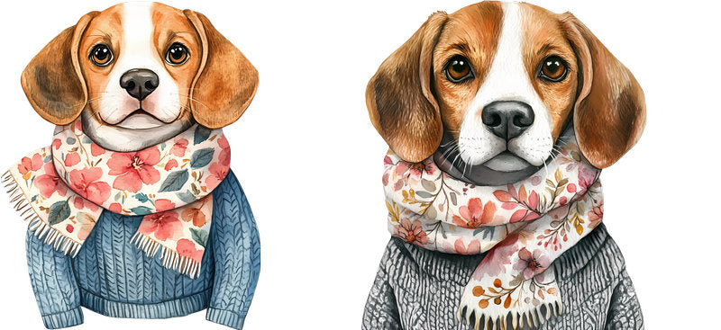 Floral Beagle Dog in Spring Flower Garden UV DTF Cup Wrap for 16oz Libbey Glass KA-7569