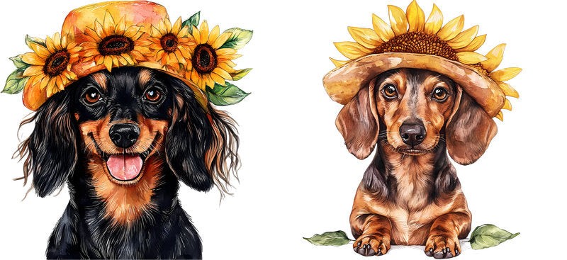 Floral Rottweiler Dog Wearing Flower Crown UV DTF Cup Wrap for 16oz Libbey Glass KA-7621