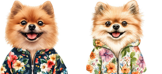 Floral Pomeranian Dog Flower Garden Trio Artwork UV DTF Cup Wrap for 16oz Libbey Glass KA-7673