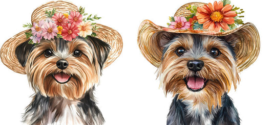 Floral Pomeranian Dog Wearing Flower Crown UV DTF Cup Wrap for 16oz Libbey Glass KA-7700