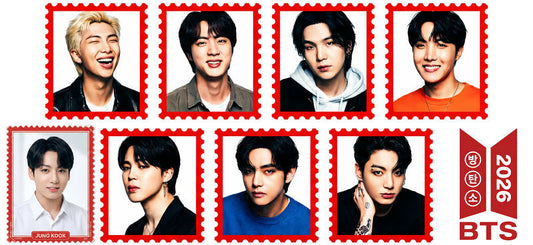 BTS heart collage UV DTF cup wrap for 16oz Libbey glass, K-pop music fan transfer KA-7945