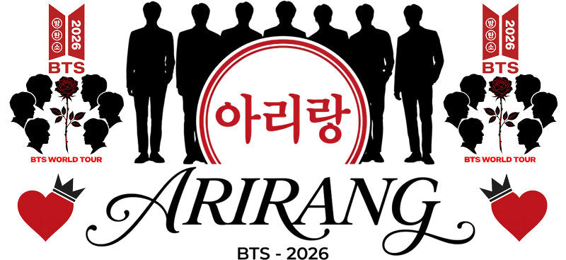BTS Arirang Korean UV DTF cup wrap for 16oz Libbey glass, K-pop fan drinkware transfer KA-7951