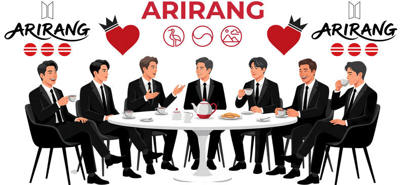 BTS Arirang lineup UV DTF cup wrap for 16oz Libbey glass, K-pop fan transfer KA-7953