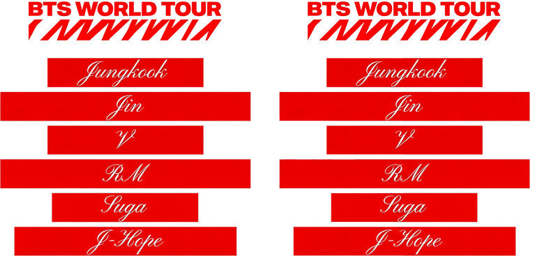 BTS red stripes UV DTF cup wrap for 16oz Libbey glass, K-pop fan cup transfer KA-7961