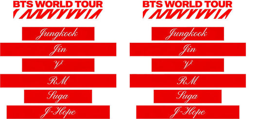 BTS red stripes UV DTF cup wrap for 16oz Libbey glass, K-pop fan cup transfer KA-7961