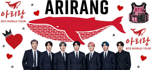 BTS Arirang members UV DTF cup wrap for 16oz Libbey glass, K-pop fan drinkware transfer KA-7963