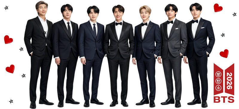 BTS suit members UV DTF cup wrap for 16oz Libbey glass, K-pop music fan transfer KA-7972