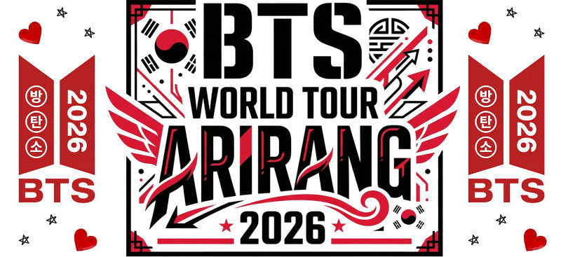 BTS World Tour 2026 UV DTF cup wrap for 16oz Libbey glass, K-pop concert drinkware transfer KA-7976
