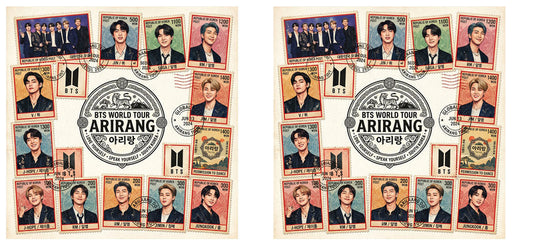 BTS vintage ticket UV DTF cup wrap for 16oz Libbey glass, concert fan gift transfer KA-7979