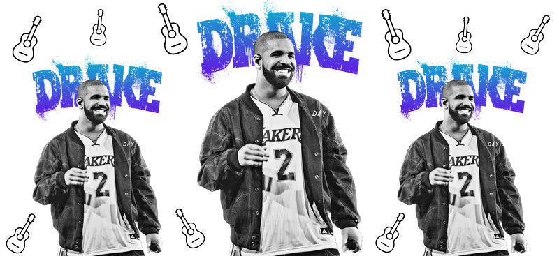 Drake music UV DTF cup wrap for 16oz Libbey glass, rapper hip hop fan drinkware transfer KA-7994