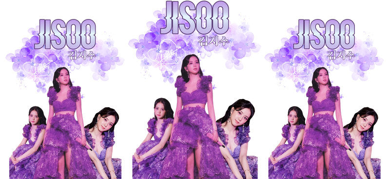 Jisoo purple UV DTF cup wrap for 16oz Libbey glass, K-pop music fan cup transfer KA-8020