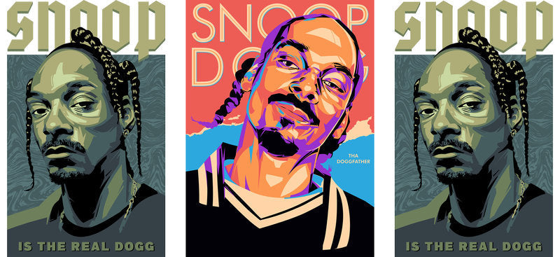 Snoop Dogg pop art UV DTF cup wrap for 16oz Libbey glass, hip hop music fan transfer KA-8022