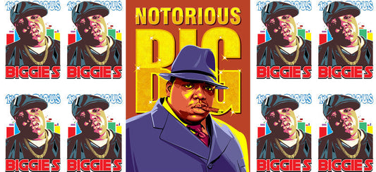 Notorious BIG UV DTF cup wrap for 16oz Libbey glass, Biggie hip hop music fan transfer KA-8024