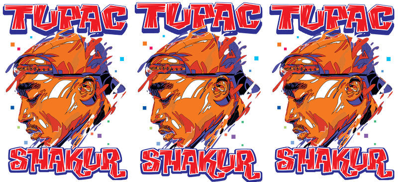 Tupac Shakur orange UV DTF cup wrap for 16oz Libbey glass, hip hop rap fan transfer KA-8031