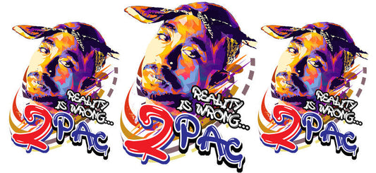 Tupac colorful art UV DTF cup wrap for 16oz Libbey glass, hip hop rap fan transfer KA-8033