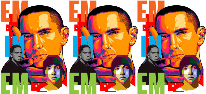 Eminem pop art UV DTF cup wrap for 16oz Libbey glass, hip hop music fan transfer KA-8046