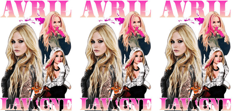 Avril Lavigne pink UV DTF cup wrap for 16oz Libbey glass, singer music fan drinkware transfer KA-8052