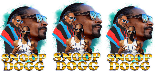 Snoop Dogg blue UV DTF cup wrap for 16oz Libbey glass, hip hop rap fan transfer KA-8053