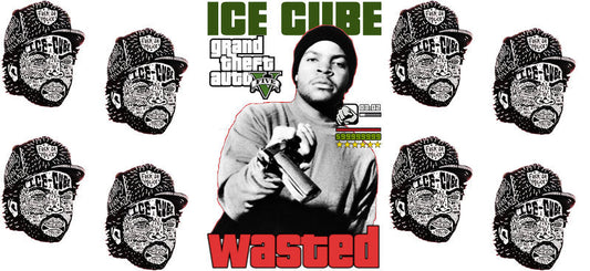 Ice Cube wanted UV DTF cup wrap for 16oz Libbey glass, hip hop rap fan transfer KA-8055