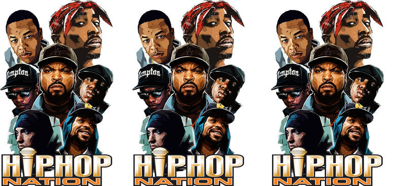 Hip Hop Collage UV DTF cup wrap for 16oz Libbey glass, rap fan drinkware transfer KA-8063