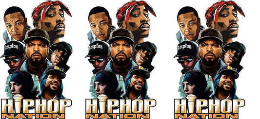 Hip Hop Collage UV DTF cup wrap for 16oz Libbey glass, rap fan drinkware transfer KA-8063