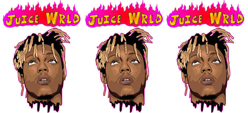 Juice WRLD purple text UV DTF cup wrap for 16oz Libbey glass, hip hop music fan transfer KA-8064