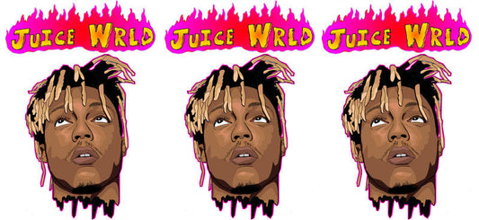 Juice WRLD purple text UV DTF cup wrap for 16oz Libbey glass, hip hop music fan transfer KA-8064