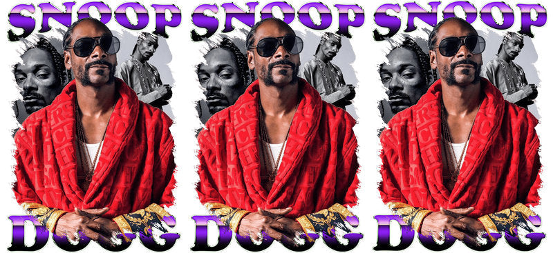 Snoop Dogg red UV DTF cup wrap for 16oz Libbey glass, hip hop rap fan transfer KA-8066