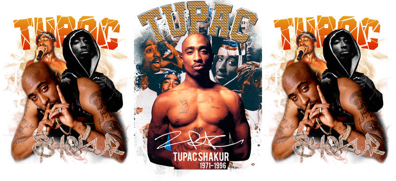 Tupac Shakur duo UV DTF cup wrap for 16oz Libbey glass, 2Pac rap fan transfer KA-8070