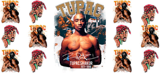 Tupac All Eyez On Me UV DTF cup wrap for 16oz Libbey glass, hip hop fan transfer KA-8071