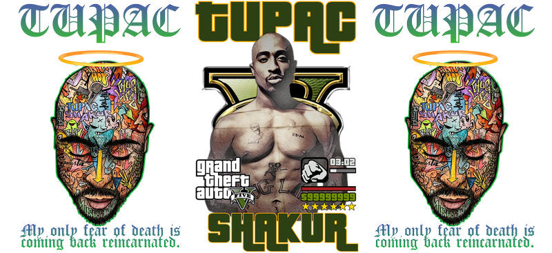 Tupac Shakur classic UV DTF cup wrap for 16oz Libbey glass, 2Pac music fan transfer KA-8081