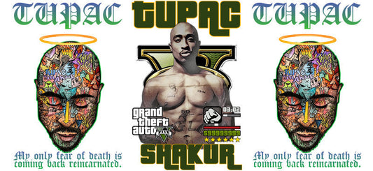Tupac Shakur classic UV DTF cup wrap for 16oz Libbey glass, 2Pac music fan transfer KA-8081
