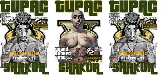 Tupac Shakur gray UV DTF cup wrap for 16oz Libbey glass, hip hop rap fan transfer KA-8082