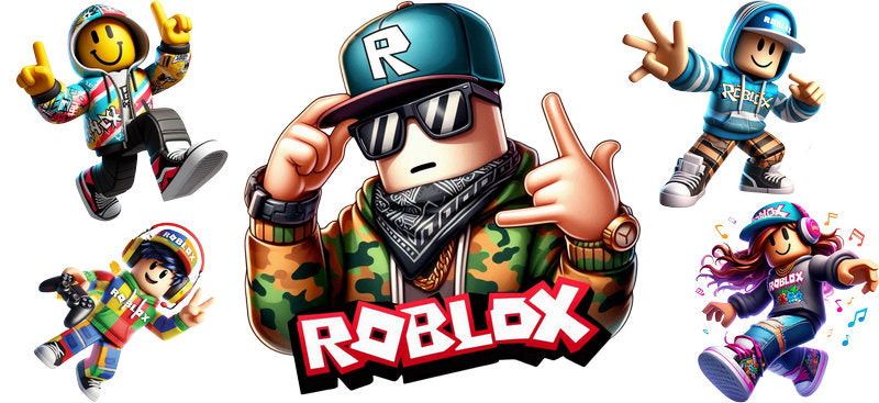 Roblox rainbow avatar UV DTF cup wrap for 16oz Libbey glass, colorful game fan transfer KA-8099